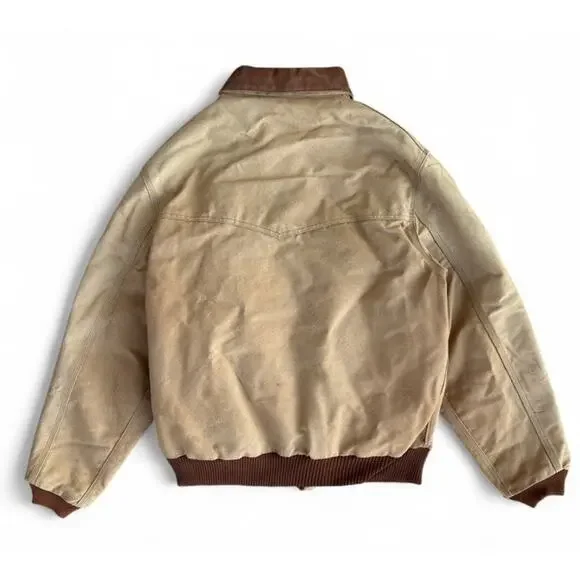 Vintage Carhartt J13BRN Santa Fe Duck Canvas Coat Red Flannel Lined Men’s 2XL - Picture 8 of 11